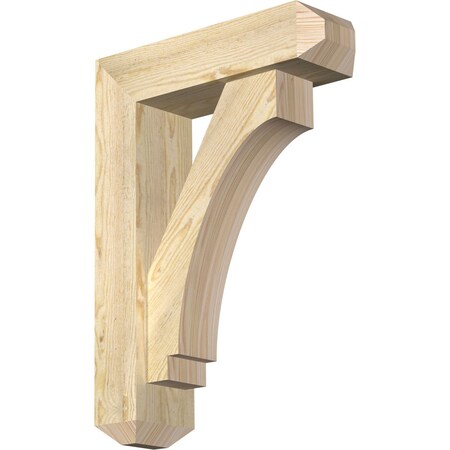 Ekena Millwork Imperial Craftsman Rough Sawn Bracket w/ Offset Brace, Douglas Fir, 6"W x 20"D x 28"H BKT0604X20X28IMP04RDF